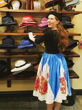 Pinup Clothing White and Blue Floral Size XS